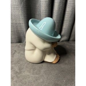 Sleeping Siesta Sombrero Man Ceramic Figurine Southwestern Shelf Porch Decor 6”